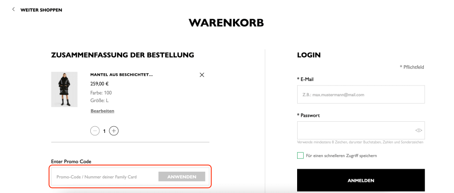 Box für Benetton rabattcode